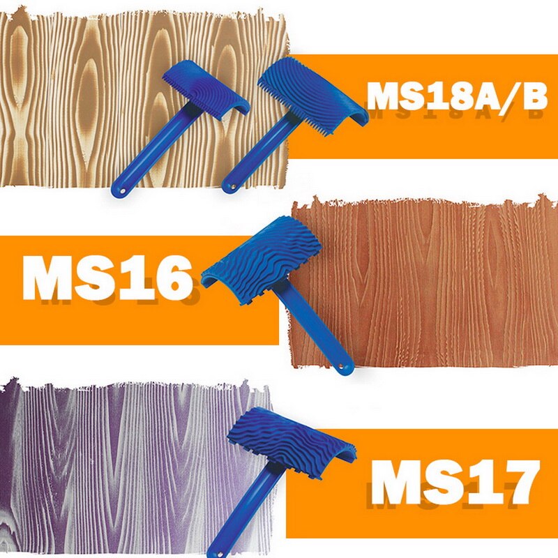 Imitation Wood Graining Pattern Wall Texture Art Brush Painting Tool Rubber Wood Grain Painting Tool Home Decoration Rubber DIY