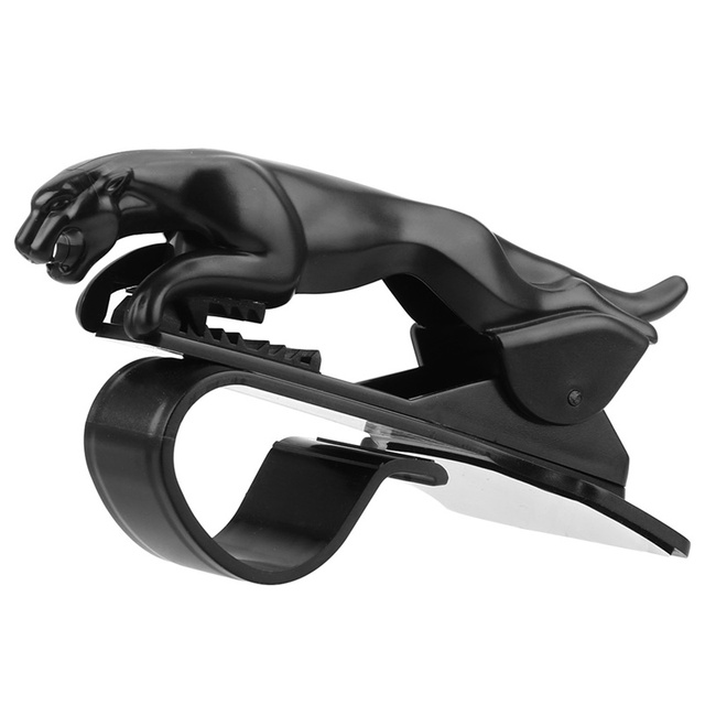 Leopard Auto Telefon Halfter Ornamente Universal- Anti Schleudern 360 Grad Einstellbare Halterung Innen Kühlen Armaturenbrett Clip Auf: Schwarz