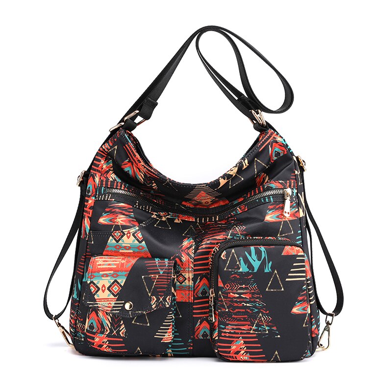 Woman Nylon Laptop Backpack Multifunctional Floral Zipper Soft Travel Bag Mochila Feminina School Bags For Teenage Girls: 3