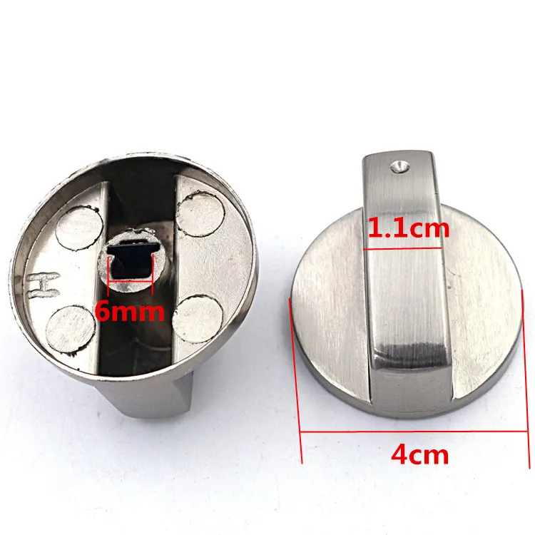 Gasfornuis Knoppen Fornuis Oven Schakelaar 6MM Gasfornuis Accessoires Montage Knop Universeel Zilver
