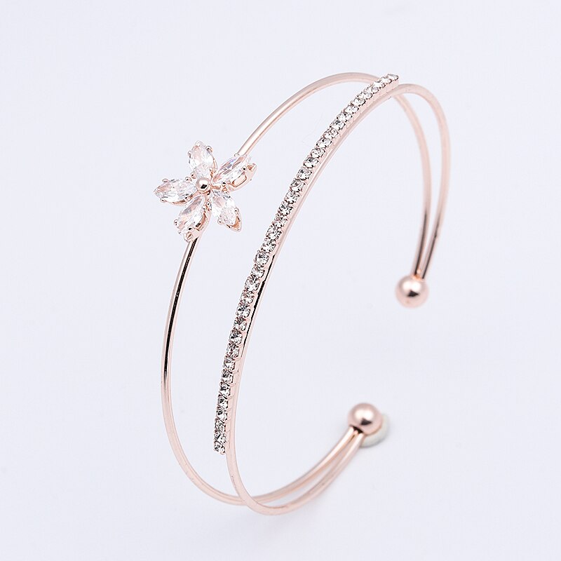 Popular Women/Lady's Rose Gold Color Clear Austrian Crystal Bracelets & Bangles Jewelry: 5