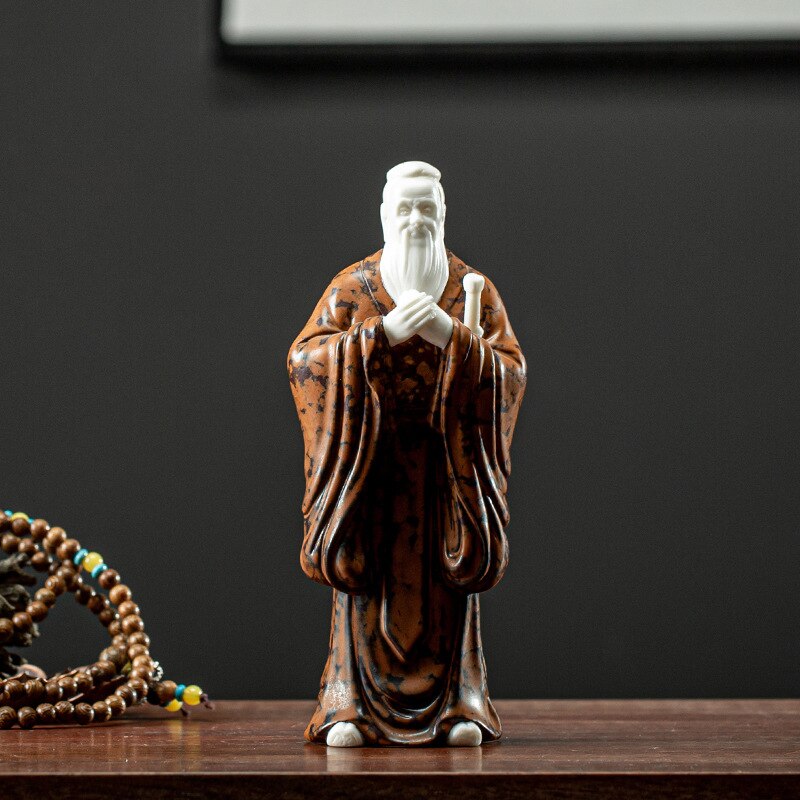 Confucius, une statue de sculpture saint, sculpture d'art moderne en céramique, style chinois décoration de loft de salon de: Default Title