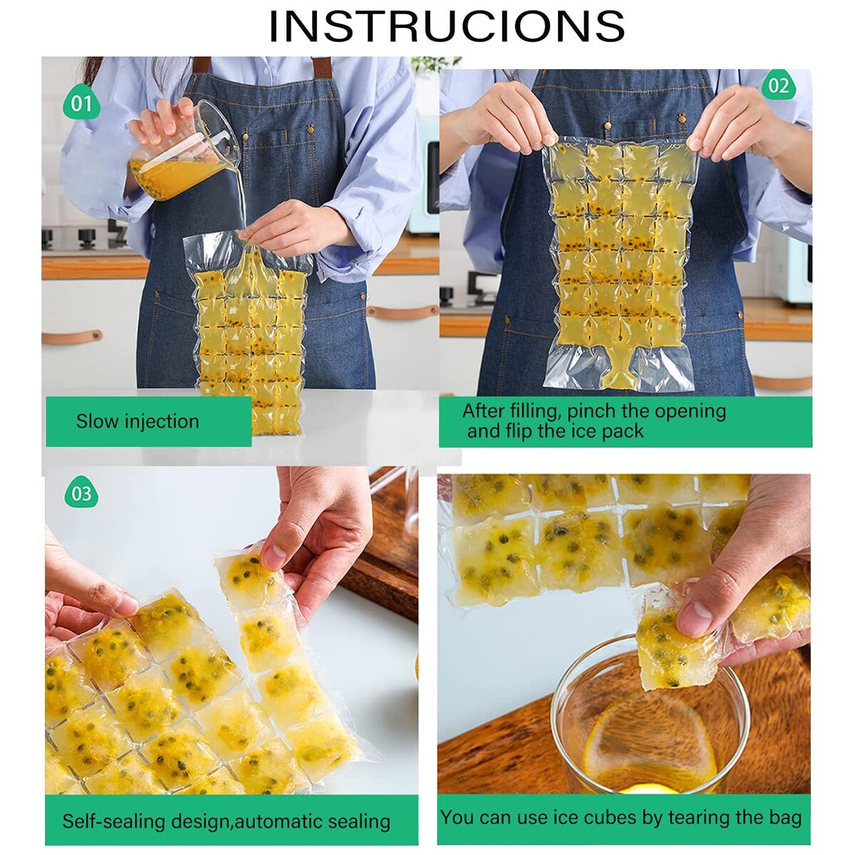 10 stücke Einweg Kunststoff Eis Tasche transparent Quadrat Herz-Förmigen Selbst-Abdichtung Gefrierfach Eis Würfel Schimmel Fach Sommer küche Utensilien