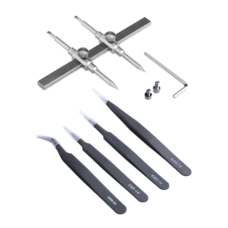 2 set verktyg : 1 set dslr kamera reparation linsnyckel skiftnyckel öppningsverktyg & 1 set pincett spetsig pincett metall pincett