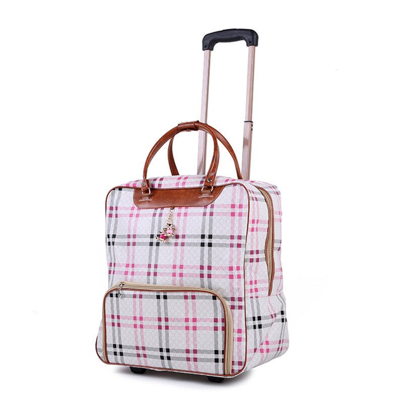 Kvinder vognbagage rullende kuffert mærke afslappede striber rulletaske rejsetaske på hjul bagage kuffert: H9