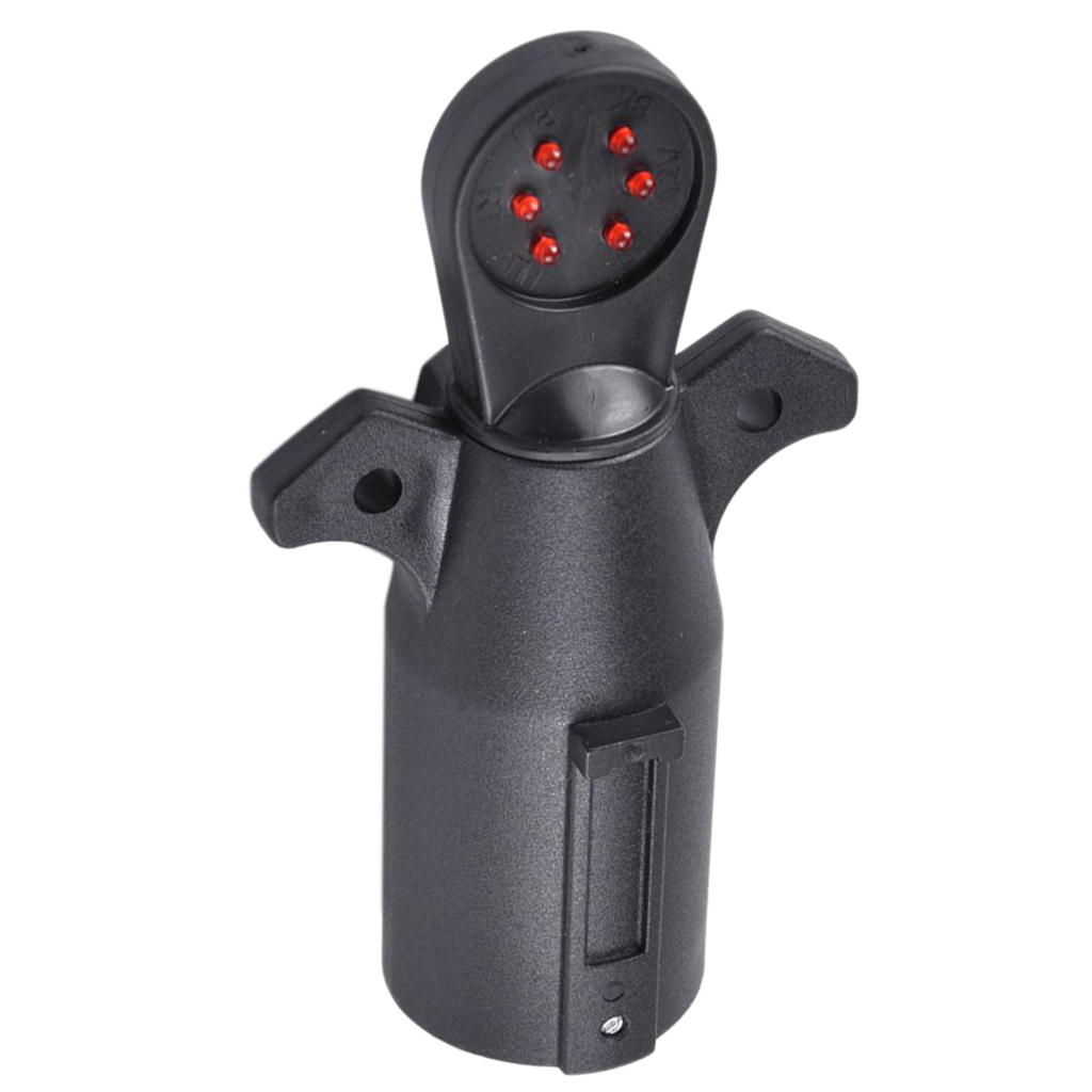 Trailer Tow Electrical Wire Connector 7-Way Plug Socket Tester Black