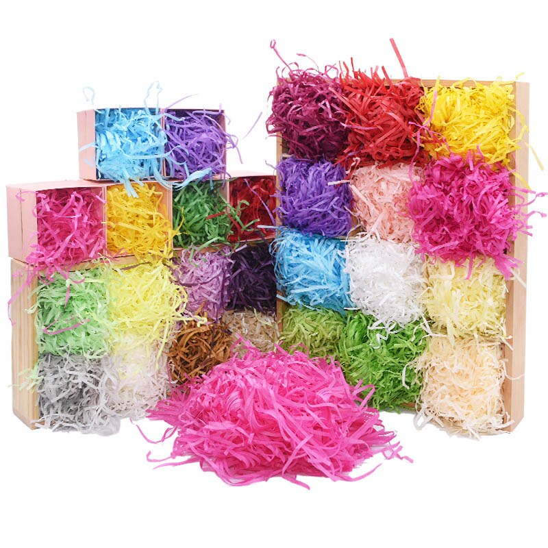50 gr/beutel Geschreddert Papier Bast Streifen Papier Konfetti Kasten Füllung Material für Weihnachten Hochzeit Party Dekoration Lieferungen