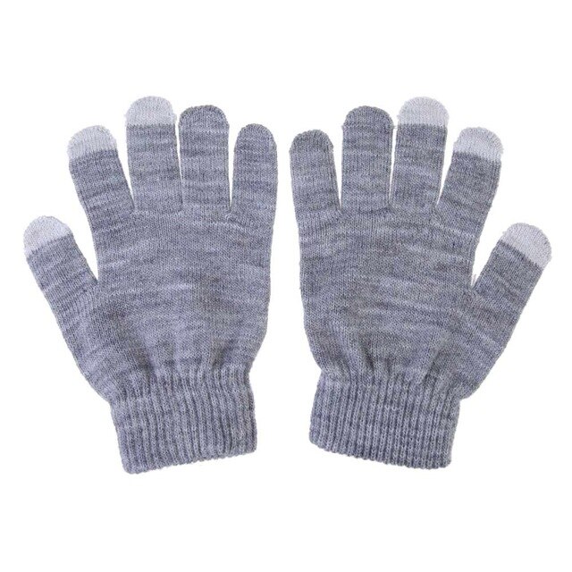 Valink Unisex Winter Warm Capacitive Knit Gloves Hand Warmer for Touch Screen Smart Phone Female Gloves: gray