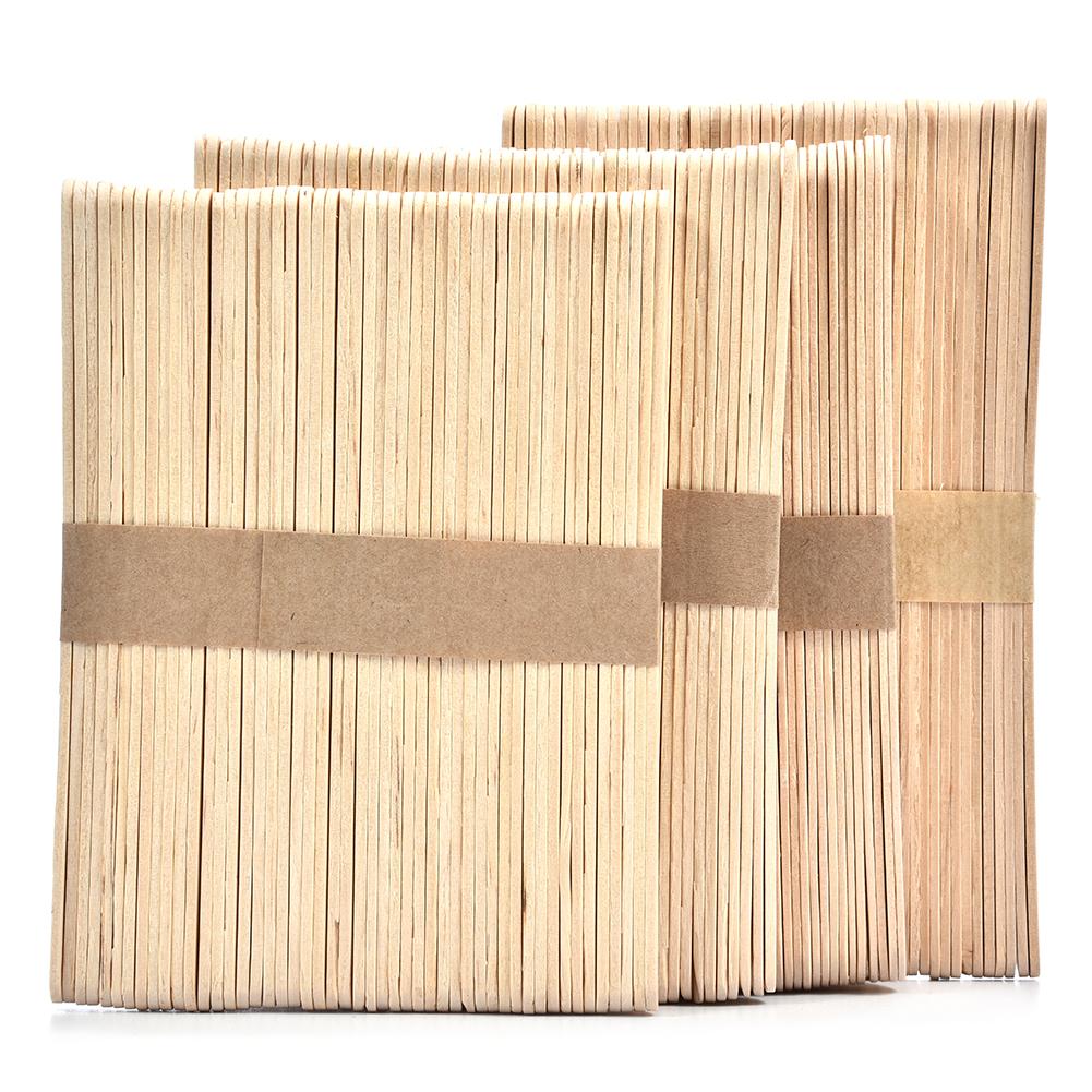 Palo de paleta de madera para manualidades para niños, paleta de helado, bricolaje, palito de helado divertido, 50 Uds.,