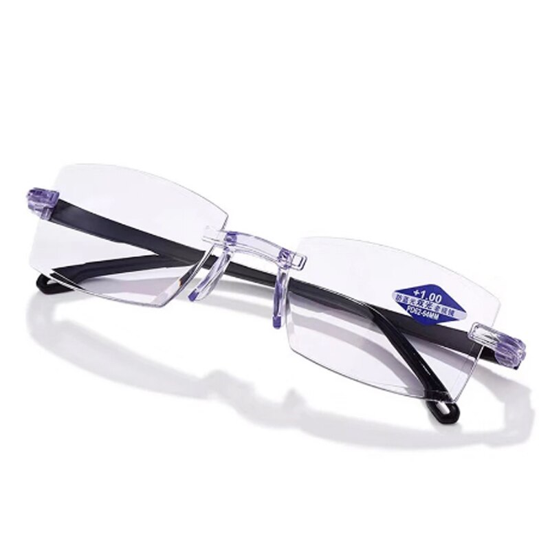 Diamond Cut Bifocale Progressieve Leesbril Mannen Blauw Licht Blokkeren Multifocale Brillen Ultralight Randloze Brillen