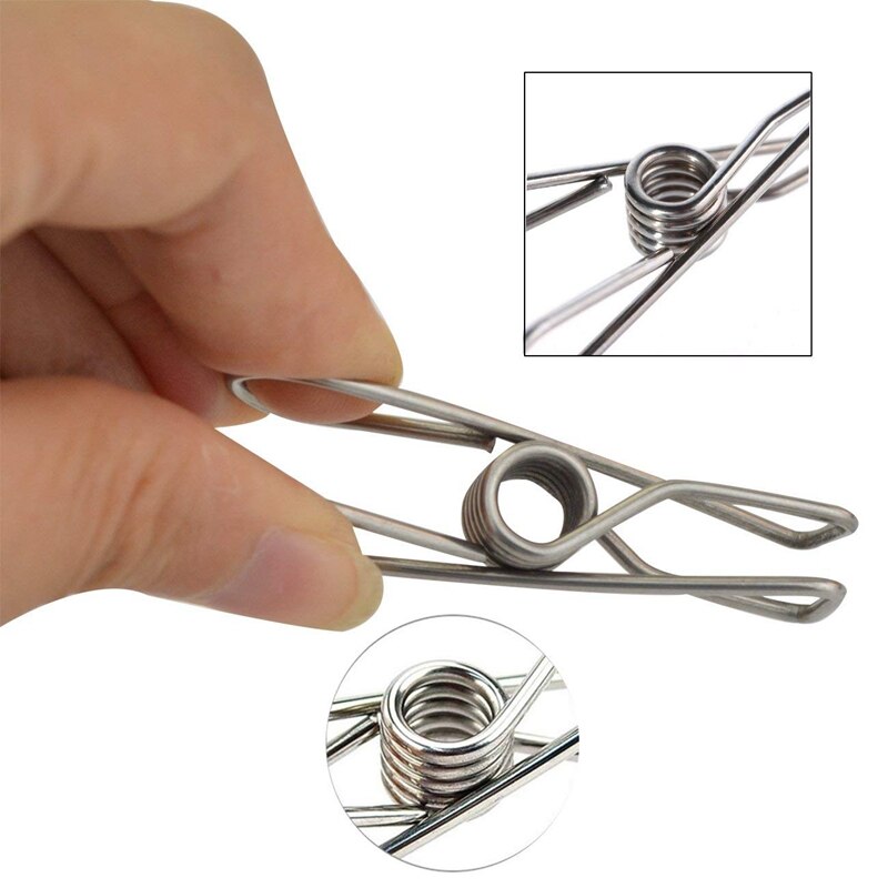 -80pcs Stainless Steel Clothes Pins, Utility Clips Hooks Clothesline Clip 2.2inch for Outdoor Indoor Drying Home Laundry Offi