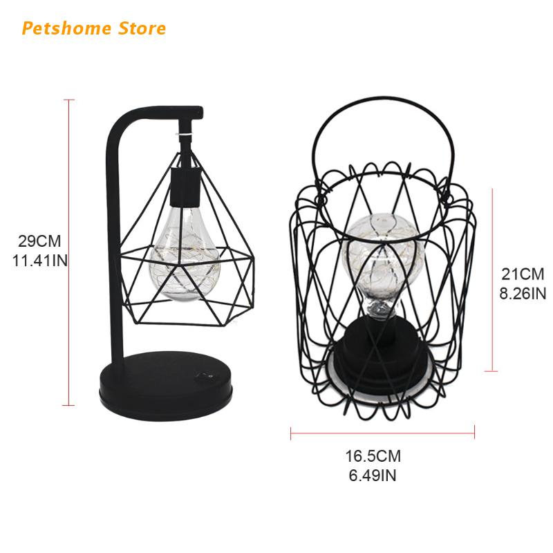 Ijzer Nachtlampje Vintage Tafellamp Zwart Retro Industriële Iron Metalen Draad Mand Kooi Stijl Licht Boerderij Bureaulampen LX9C