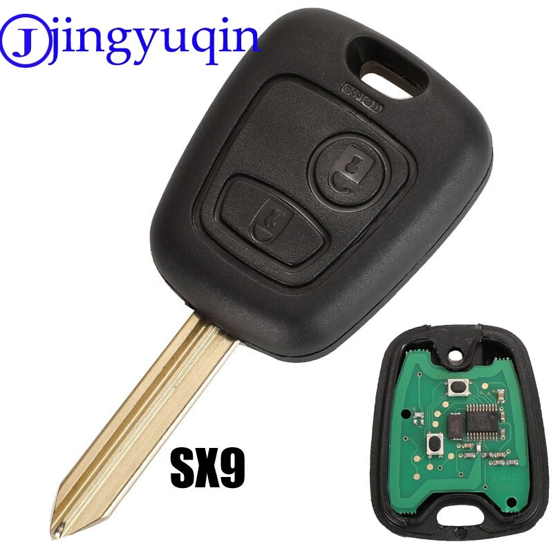 Jingyuqin 2 botones preguntar llave de control remoto Fob controlador para PEUGEOT 206 PEUGEOT 433MHZ con PCF7961 Chip transpondedor