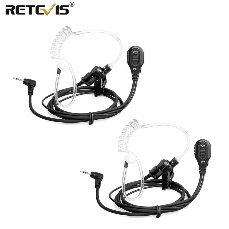 Tubo acústico de aire VOX, auriculares de walkie-talkie de un Pin de 2,5mm para Motorola TLKR T270/T50 T3 para HYT TC320 RETEVIS RT45, 2 uds.