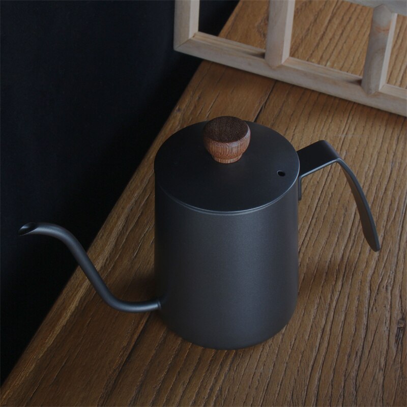 Drip Kettle 350ml 600ml Coffee Tea Pot Non-stick Coating Food Grade Stainless Steel Gooseneck Drip Kettle Swan Neck Thin Mouth