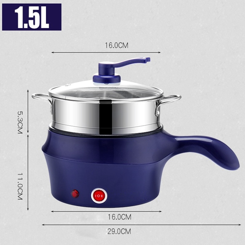 Kleine Elektrische Kookpan 1.5L - Met Stoommand En Antiaanbaklaag
