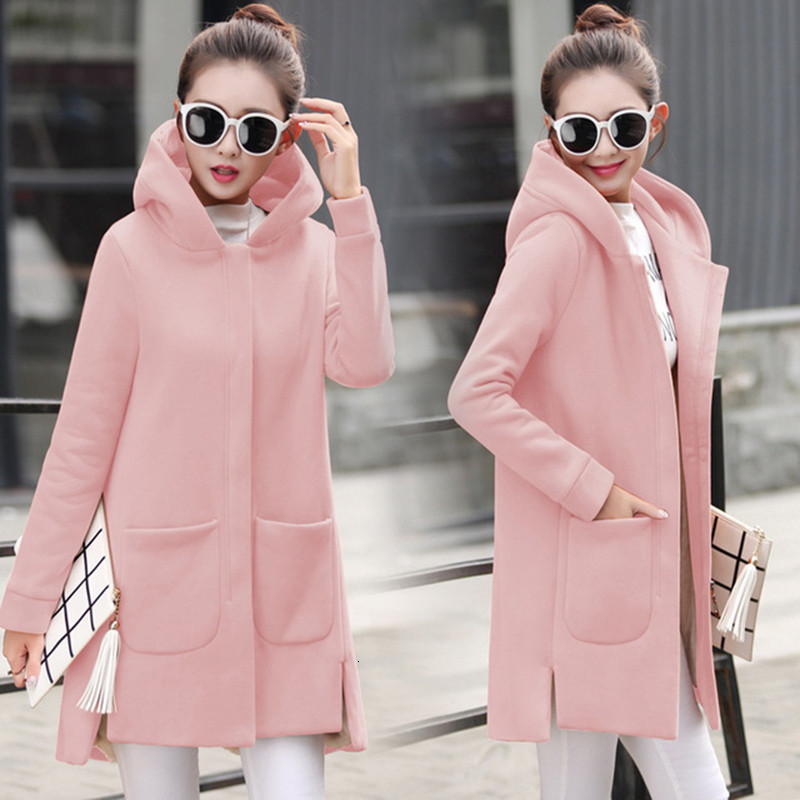 RICORIT vrouwen Hooded Wollen Jas Lange Mouwen Jassen Bovenkleding Vrouwelijke Bulk Dunne Hoodies Jassen