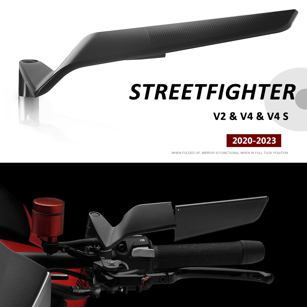 Specchietti retrovisori moto universali in alluminio CNC specchio antiriflesso blu per Ducati Streetfighter V4 S V4S STREETFIGHTER V2