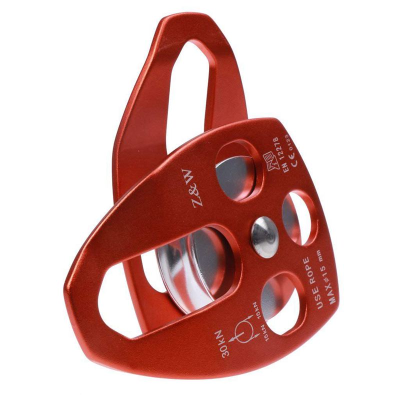 30kn Rope pulley great rea Simple / Double For Tree Climbing Lifting - One Size , Orange
