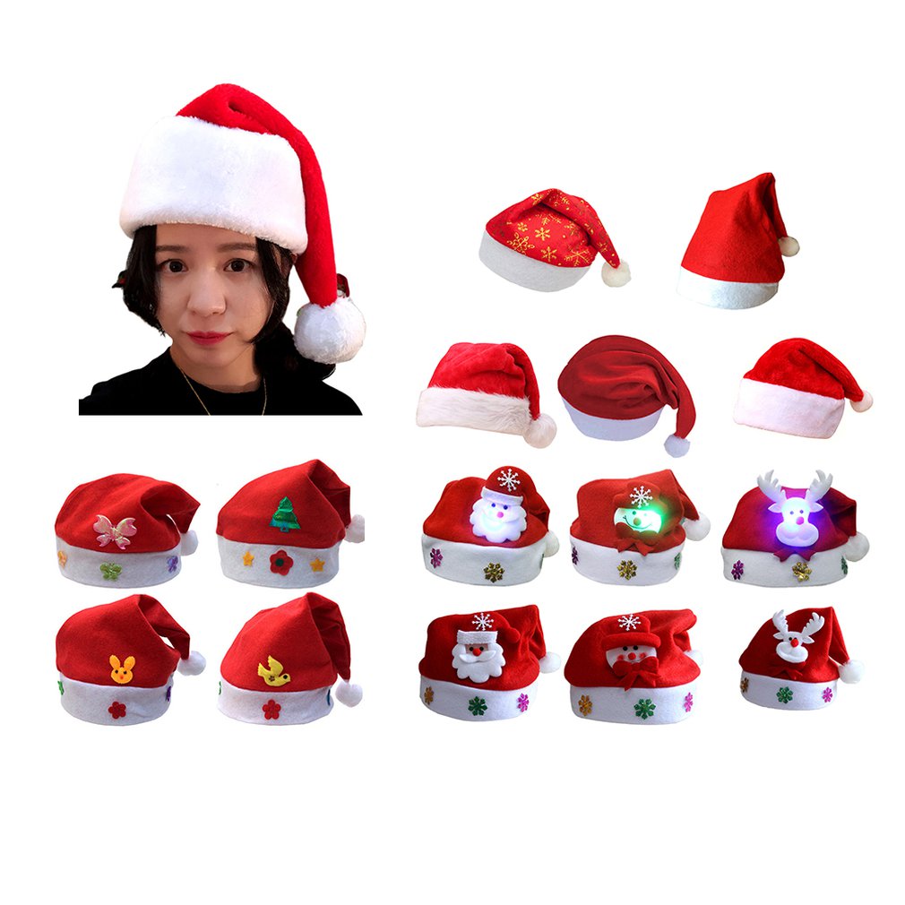 Christmas Hats Festival Decoration Hats Christmas Tree Decoration DIY Caps Indoor Decorations