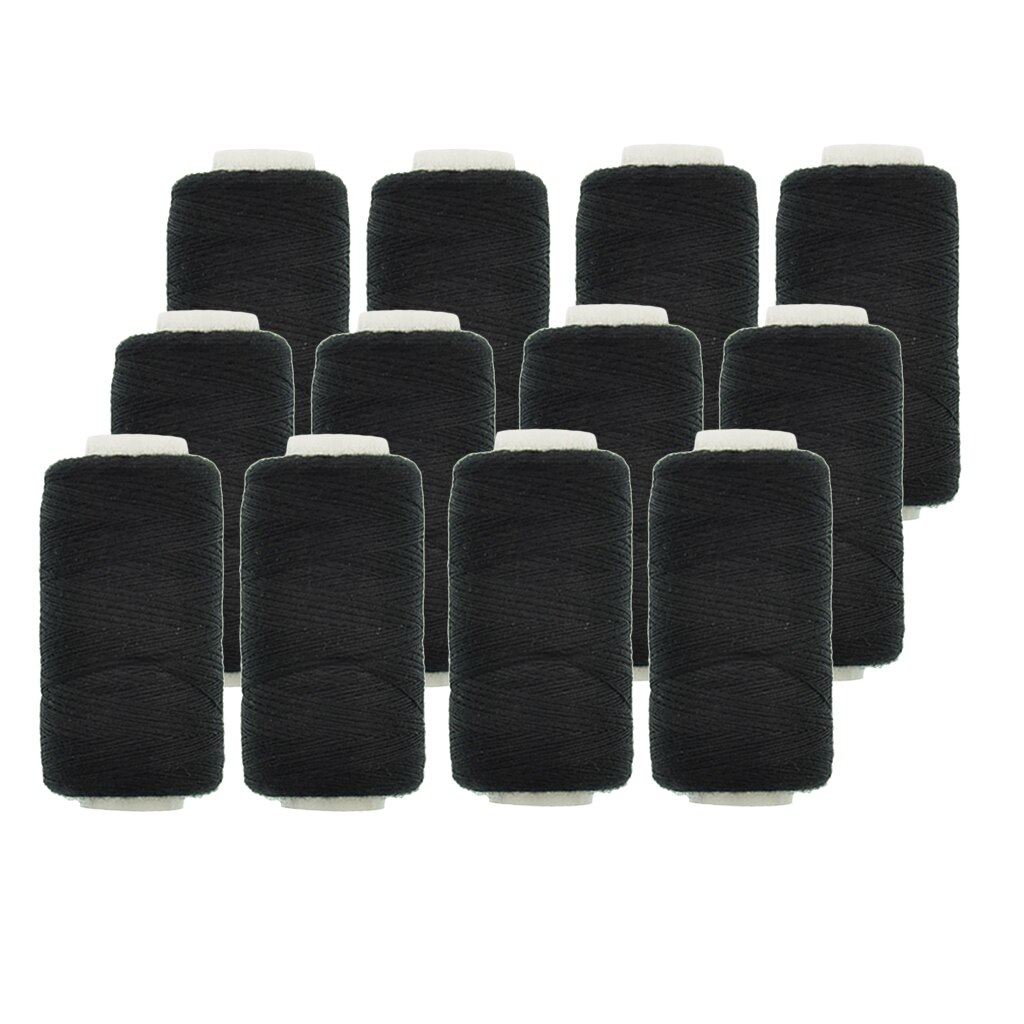 12 Spools Rainbow Polyester Sewing Thread Kit Set Ideal for Quilting Stitching/Hand Sewing/Machine Sewing: Black