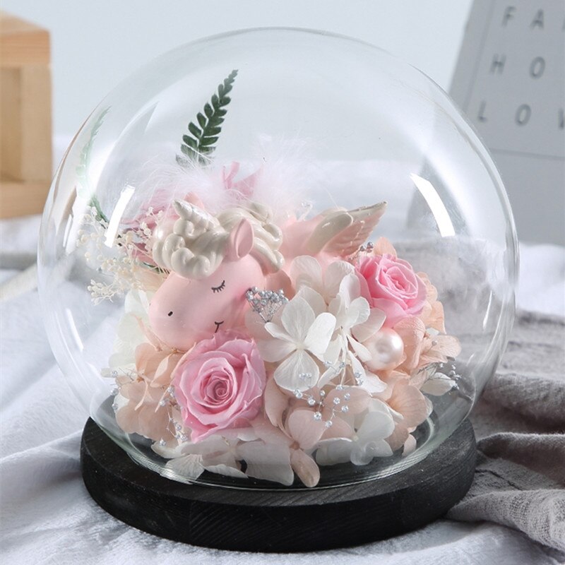 Black Base Diameter=10cm Round Glass Dome VaseHome Decoration Glass Dome Friend Wedding Decoration