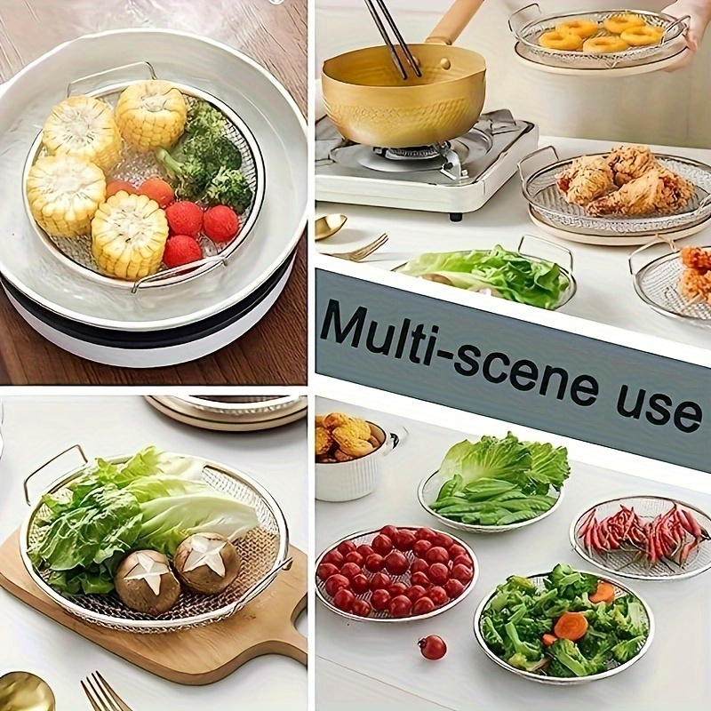 Kitchen Oil Strainer Pan Stainless Steel Frying Oil Strainer Pan Fine Mesh Strainer Basket for Frying BBQ Food French Fries