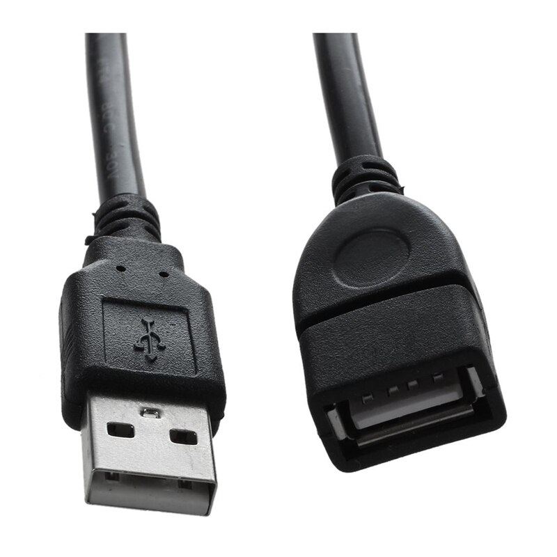 Ultra Slim USB Hub 4-Port USB 2.0 Hub Black & USB 2.0 a MALE to a FEMALE Extension Cable Cord Extender for PC Laptop Black