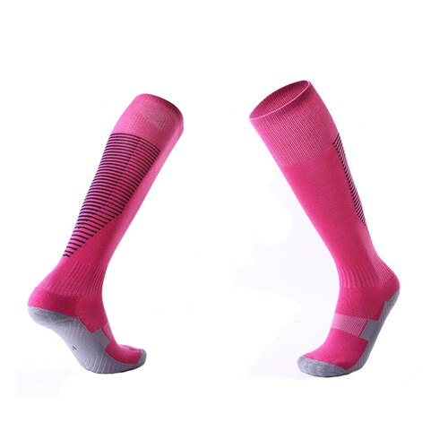 Wintersport skisokken heren dames thermische ski lange sokken outdoor mtb fietsen hardlopen voetbal kousen zwart rood: Roze