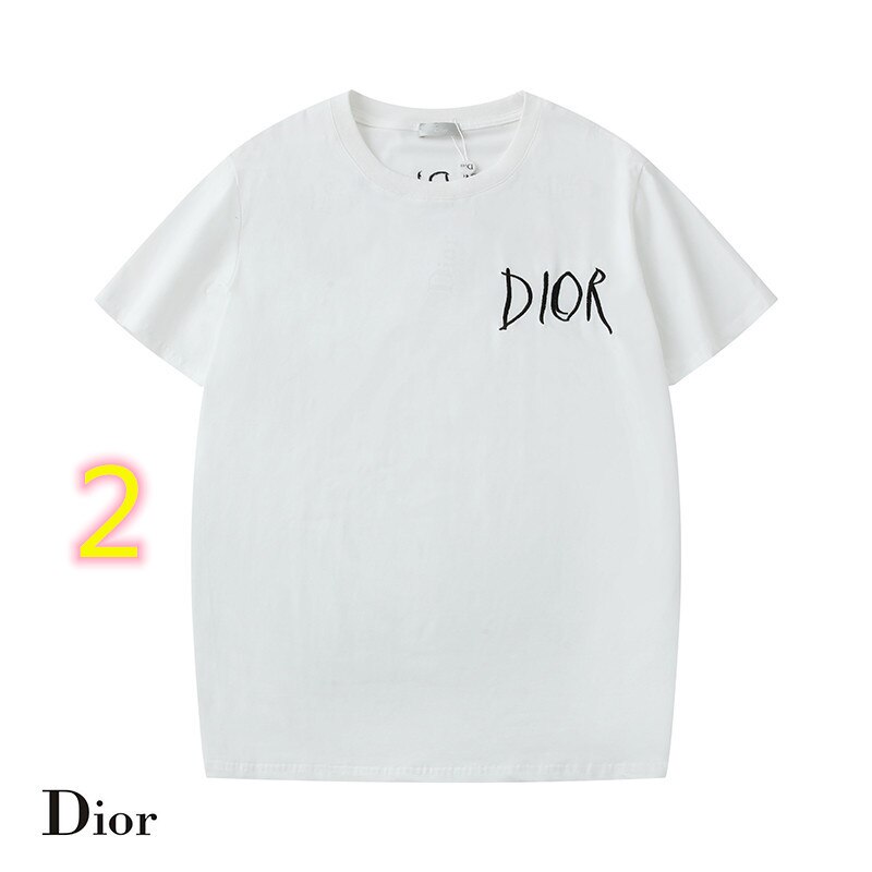 Luxury Brand Dior-Camiseta de manga corta de de lujo de Tops ropa de hombre ropa de mujer varias opciones de Color: 2 / XL