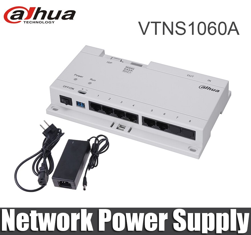 Dahua vtns 1060a video intercom poe switch til ip system vto 2000a connect max 6 indendørs skærme med cat 5e kablet