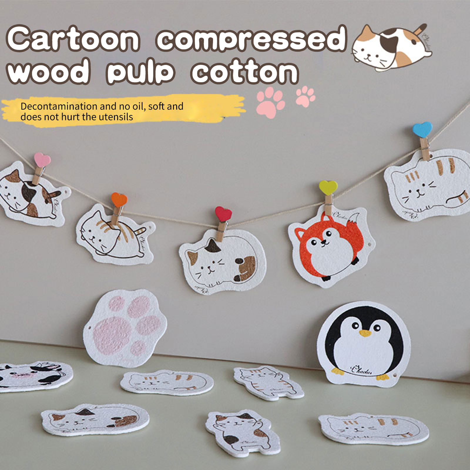 2022 Magic Kitchen Scourer Dishwashing Sponge Compressed Wood Pulp Sponge Cleaning Supplies Bathroom And Kitchen Accessories