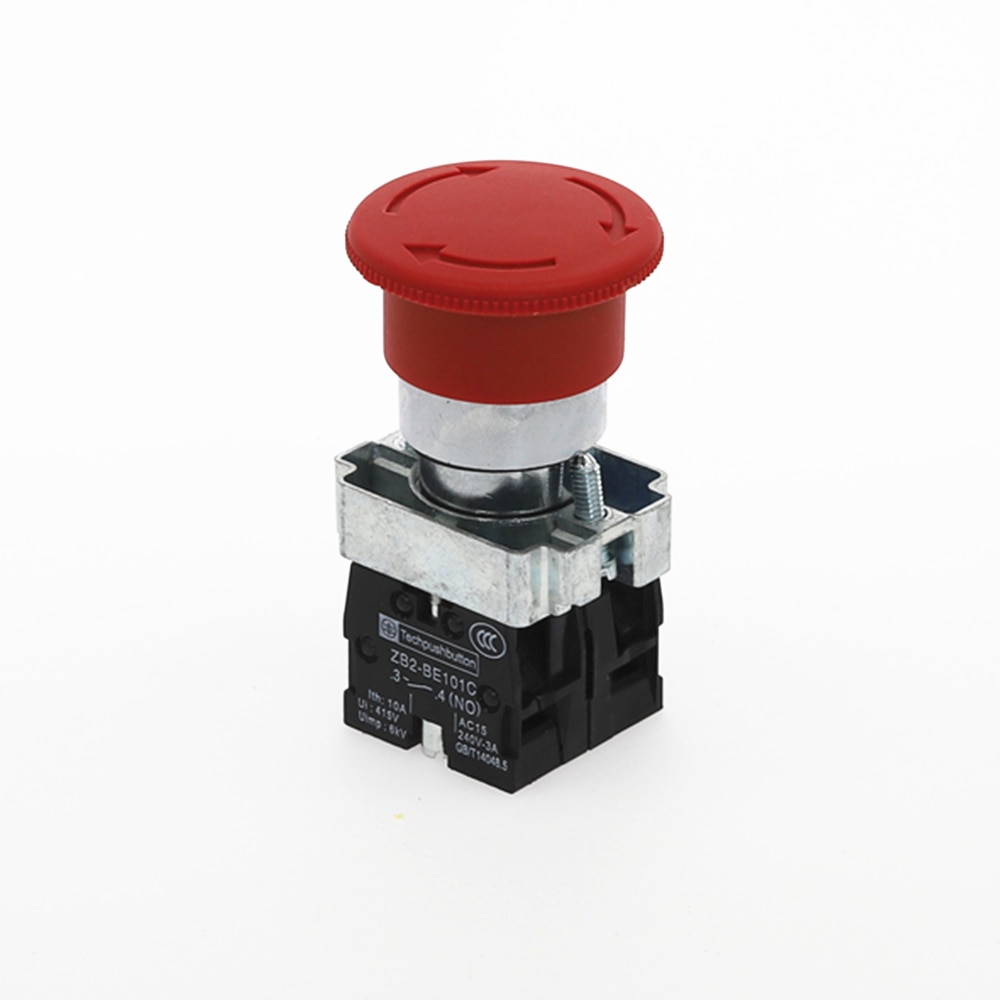 22mm XB2-545 Emergency stop button switch NO+NC 10A/415V red mushroom head emergency stop button switch