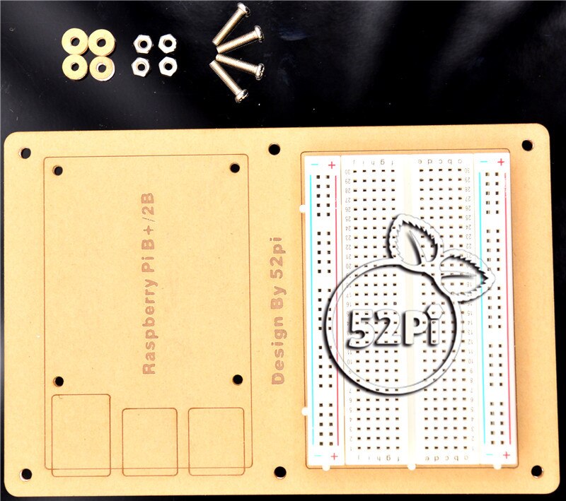 Acryl Montageplaat voor Breadboard en Raspberry Pi 2 Model B