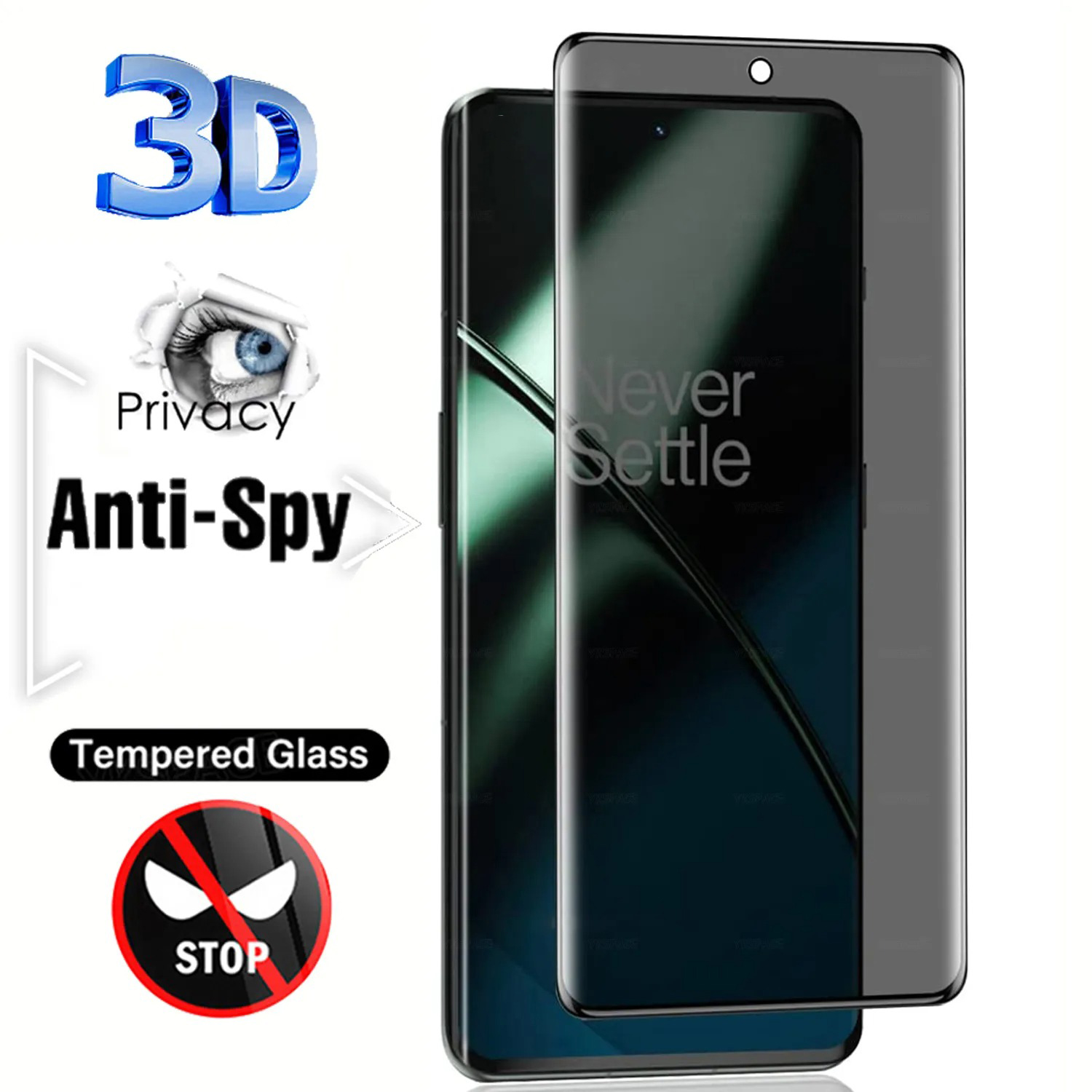 3d böjt integritetsskyddande härdat glas 7 honor 30 50 60 70 80 se 90 magic 3 4 5 6 pro lite ultimate skärmskydd