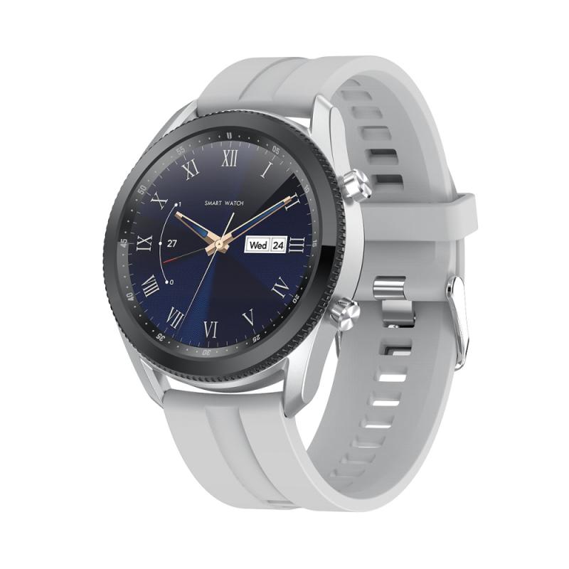 Smartwatch Mannen Full Touch Multi-Sport Modus Met L61 Smart Horloge Vrouwen Fitness Hartslagmeter Bluetooth Oproep Voor ios Android: white