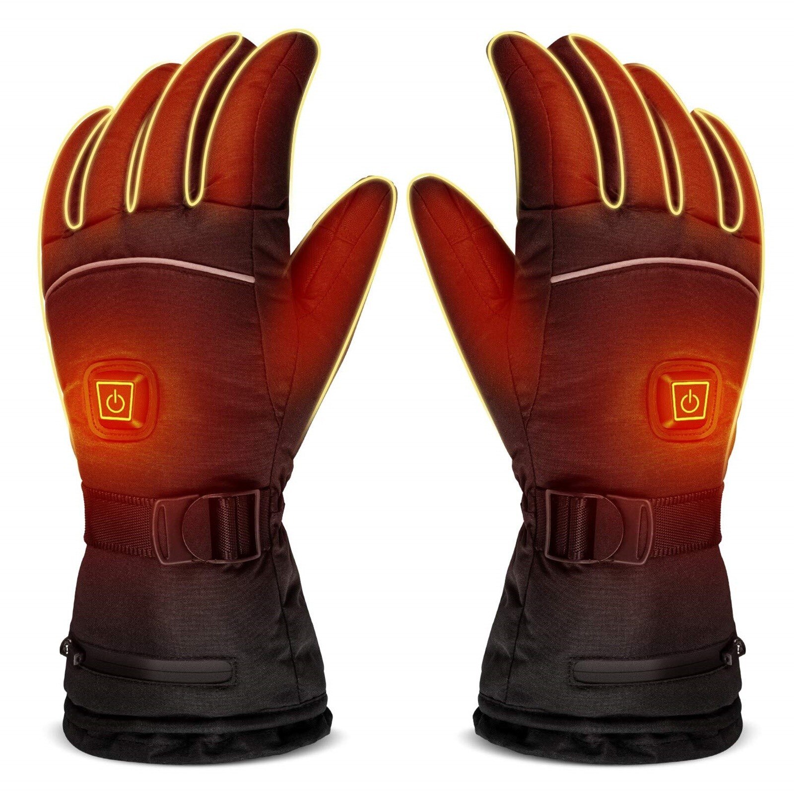 HG003 Verwarmde Handschoenen Voor Mannen Vrouwen Elektrische Verwarmde Ski Handschoenen Best Zwarte Elektrische Verwarming Handschoenen Zonder Batterij: L