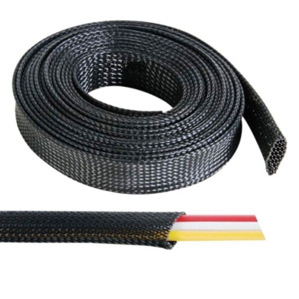 5/1M Zwart Geïsoleerde Gevlochten Sleeving 4/6/8/10/12/15/ 18/20/25mm Strakke HUISDIER Draad Kabel Bescherming Uitbreidbaar Kabel Mouw Draad Klier