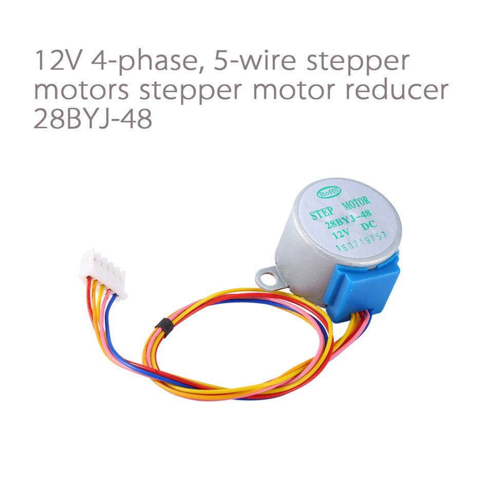 Electric Step Motor Valve Gear Stepper Motor DC 12V 4 Phase Step Motor Reduction Step Motor Gear w/ 5 Lines Cable 28BYJ-48