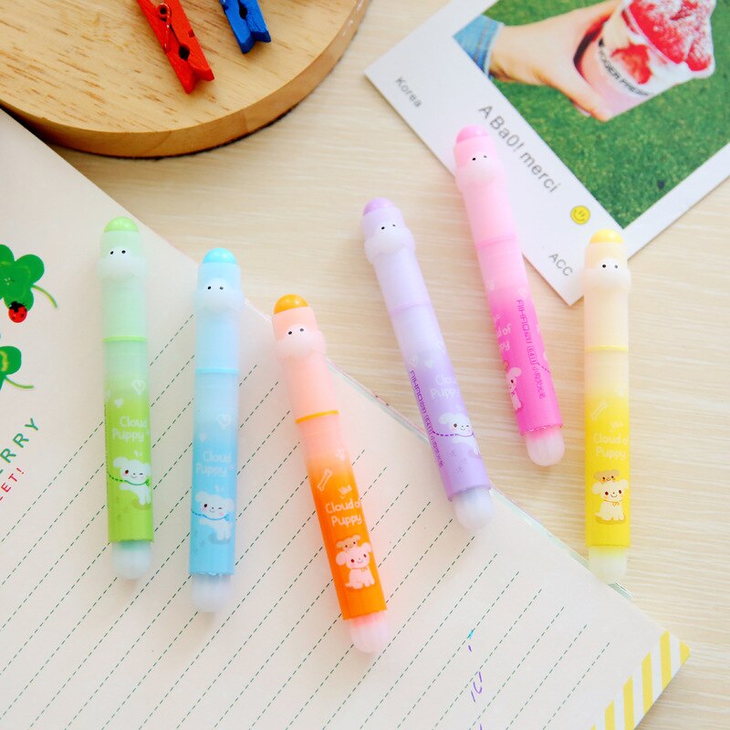 6 colores/caja cute kawaii oblicuo minii rotuladores marking keynote dibujo pluma arte suministros