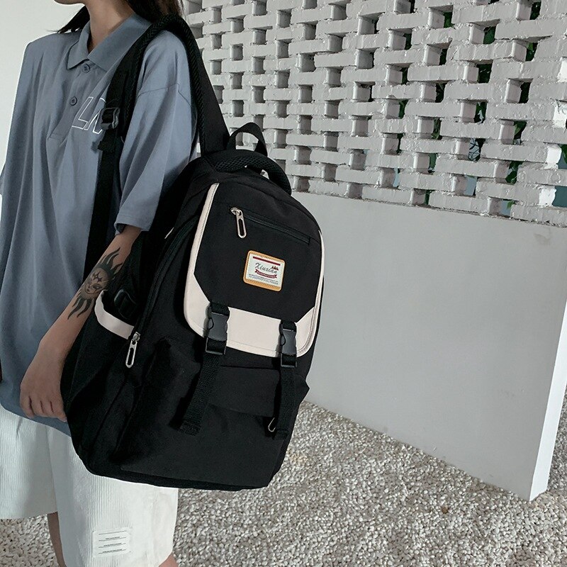 Large Green Backpacks Women School Backpack for Teenage Girls School Bag Canvas Middle Junior High College Student Bagpack