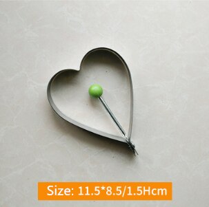 1 Uds., accesorios de cocina, molde para panqueques de huevo frito de acero inoxidable, decoración con forma de verduras y frutas, utensilios de cocina: Heart
