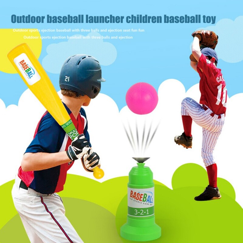 Utkastning baseball leksakssats slagträ utomhus för barn pojkar flickor fitness inomhus sport spel säkerhet aktivitet dagis automatisk