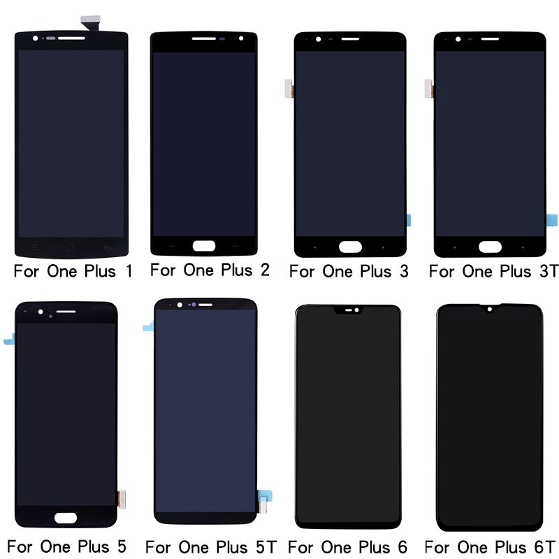 Til oneplus 1+a0001 a2001 a3000 a3010 a5000 a5010 lcd -skærm+berøringsskærmsamling til oneplus 1 2 3 3t 5 5t 6 6t 7 lcd -skærm