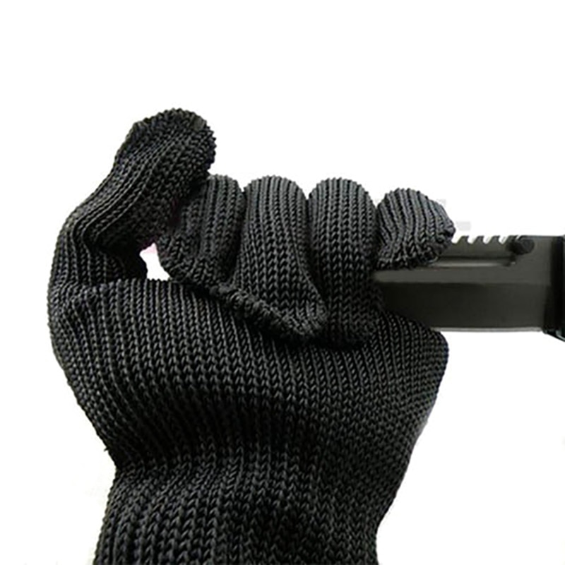 1 par snitsikre handsker i rustfrit ståltråd, der er sikre til skæring af træskærerarbejde
