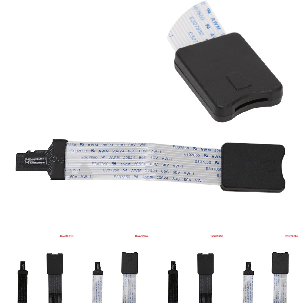 10/15/25/46Cm Tf Male Naar Micro Sd Vrouwelijke Kaartlezer Uitbreiding Adapter Kabel Extender voor Auto Gps Telefoon Tv Camera