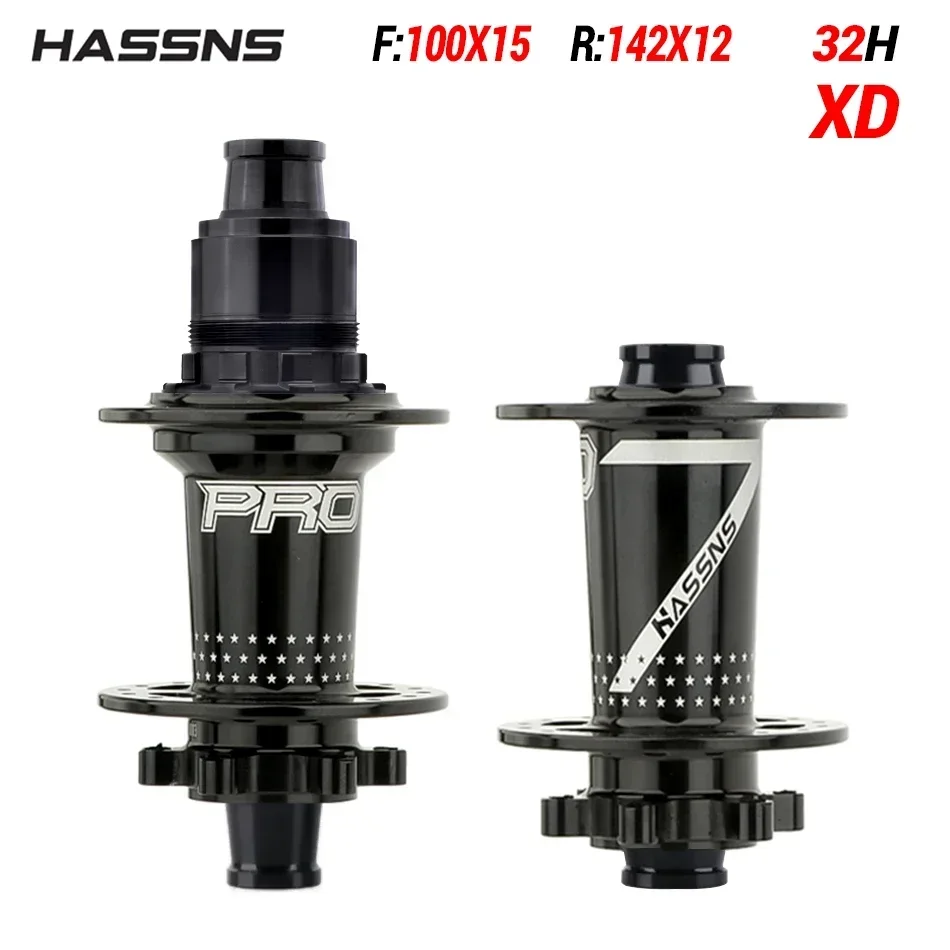 HASSNS PRO7 Bicycle Hub 32H J-Bend Spokes 135x10 142x12 12x148 HG/XD/MS 4Pcs Sealed Bearing for SHIMANO Mountain Bike Freehub: Yellow