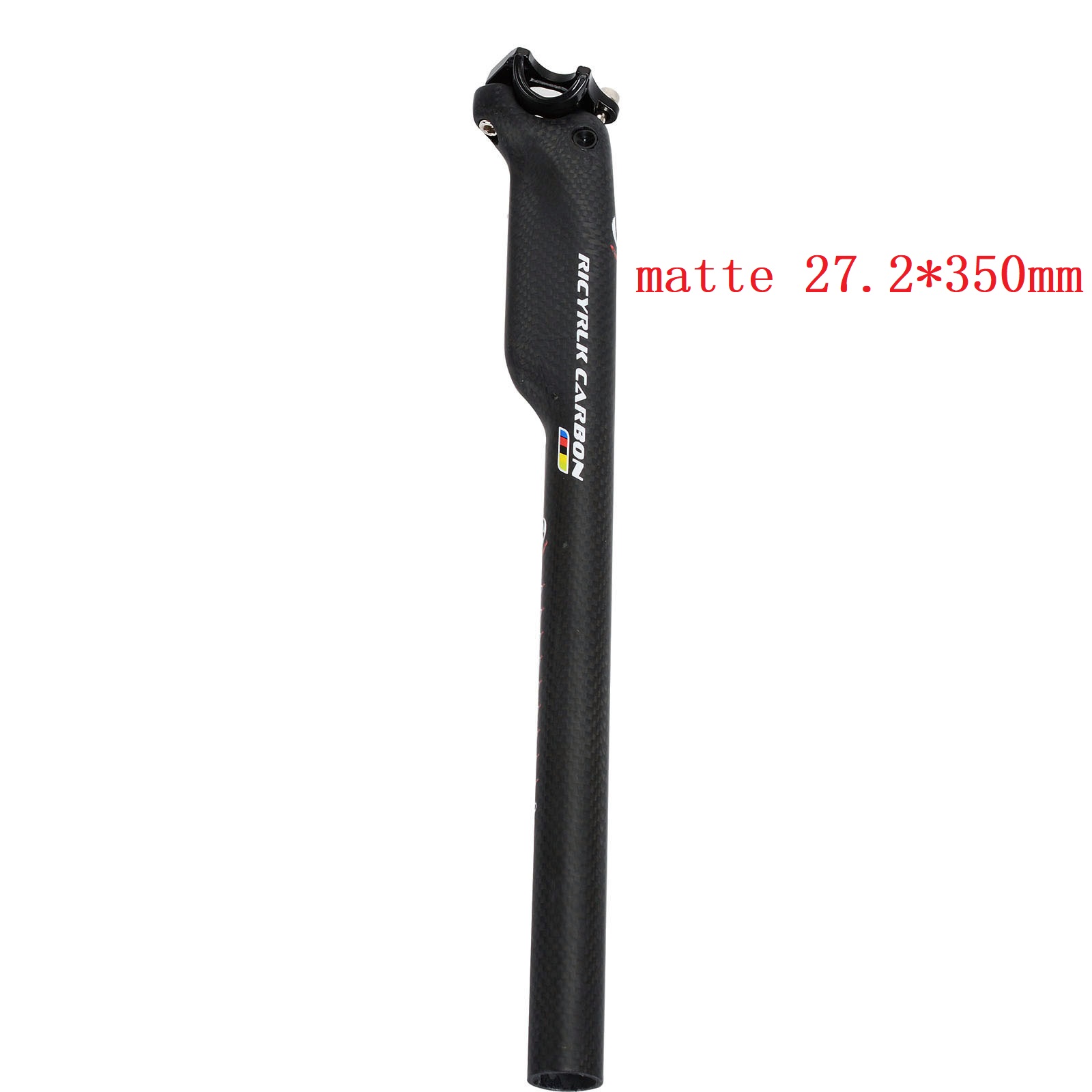 Tija de sillín de fibra de carbono para bicicleta de carretera, poste de asiento de viento de corte, /27,2/30,8x31,6/350mm, 3K, 400: matte27.2x350mm