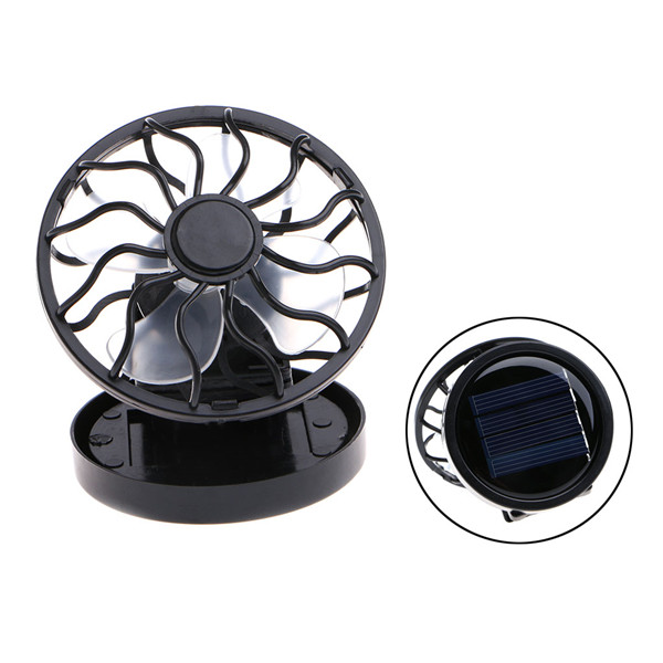 Mini Clip-on Solar Fan Direct Sun Panel Powered Portable Summer Cooling Fan For Travel Camping Fishing Outdoors Cooler: round