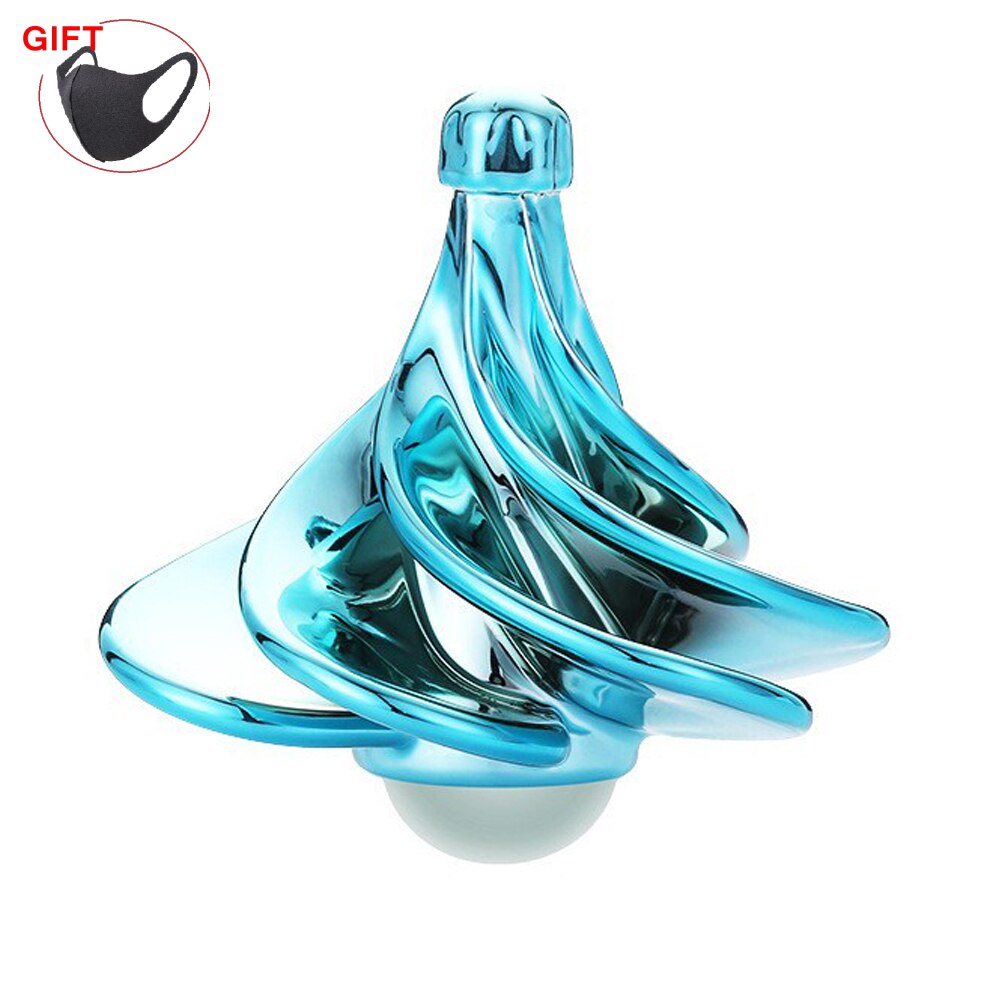 Gyroscope pneumatique pour enfants, jouet de décompression, de noël, souffle de vent coloré, jeu d'intérieur: light blue